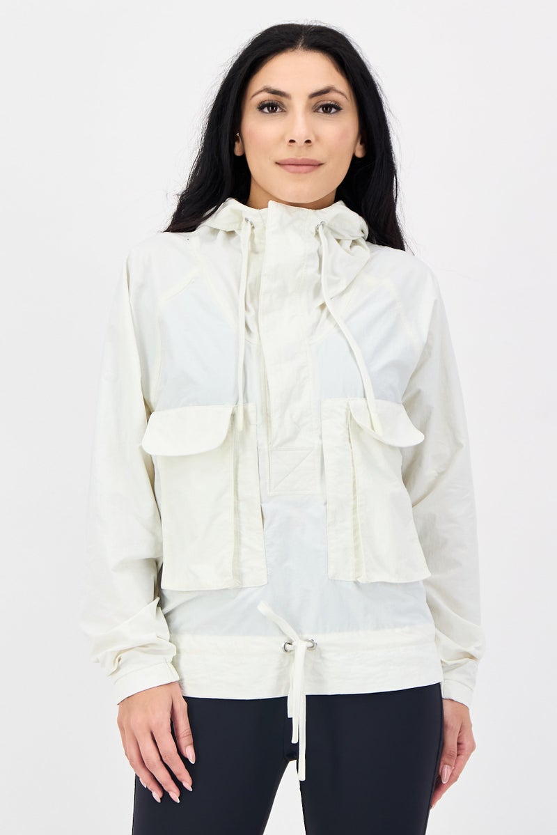 Reebok Women Sportswear Fit Long Sleeve Outdoor Jacket, Off White - Image 1